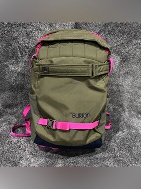 Burton daypack Army Green & Pink Laptop Travel Backpack Padded women’s